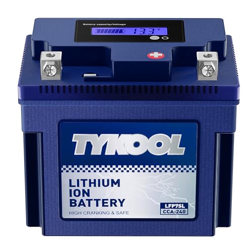 TYKOOL YTZ7S / YTX7L Lithium LiFePO4 Motorcycle Battery, 12